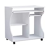 HOMCOM Computertisch Eckschreibtisch Winkelschreibtisch Schreibtisch Bürotisch PC Tisch Weiß 80 x 48 x 76 cm