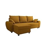 Mirjan24 Ecksofa Satorin Cord, Eckcouch, Ottomane Universal, L-Form Couch für Wohnzimmer, Polsterecke mit Bettfunktion, Sofa mit Bettkasten und Schlaffunktion, Wohnlandschaft (Poso 01)