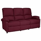 Hogotin 3-sitzer-Sofa Couch Schlafcouch Schlafsessel Verstellbar Lila Stoff Geeignet Für Wohnzimmer