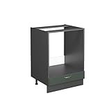 Vicco Küchenschrank Küchenmöbel Fame-Line Landhaus Küche Einbauküche Küchenzeile Blende Unterschrank Hochschrank Hängeschrank (Anthrazit-Grün-Gold, Herdumbauschrank 60)