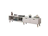 SORVA Einfacher moderner TV-Schrank, Kleiner Wohnzimmer-TV-Schrank, versenkbarer Mini-Schrank, Massivholz-Couchtisch, Satztische (Color : B)