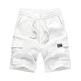 DHYUEN Cargo Shorts Herren Sommer Leichte Herrenshorts Carghose Outdoor Workwear Herren Cargo Shorts Regular Fit Kurze Hosen Herren Herrenshorts Locker Sommerhose F. Männer