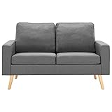 Susany Sofa 2-Sitzer Zweisitzer Loungesofa Stoffsofa Polstersofa Sitzmöbel Polstermöbel Designsofa Wohnzimmersofa Hellgrau Stoff Holzrahmen