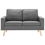 Susany Sofa 2-Sitzer Zweisitzer Loungesofa Stoffsofa Polstersofa Sitzmöbel Polstermöbel Designsofa Wohnzimmersofa Hellgrau Stoff Holzrahmen