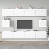 Bussandri Exclusive - 6-TLG. TV-Schrank-Set Hochglanz-Weiß Holzwerkstoff