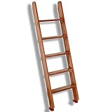 Hochbett Leiter Braun 5-stufiges Hige rutschfest, breit Tritt-Nachttischleiter, Bodenstehend Heim WOHNMOBIL Dachboden Schlafsaal Twin-Bett-Leiter, Holz Etagenbettleiter