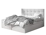 Mirjan24 Boxspringbett Gazel mit 2 Bettkasten, Bonell-Matratze und Topperr, Continentalbett, Polsterbett, Amerikanisches Bett, Ehebett, gepolstertes Kopfteil (Soft 017., 140 x 200 cm)