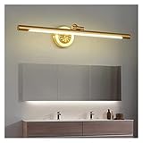 Wandleuchte Badezimmer Gold Einfaches Badezimmer Wasserdichtes Antibeschlag-Spiegellicht Einstellbarer Winkel Beleuchtungskörper Spiegelschranklicht Make-up-Licht LED-Spiegellicht (Farbe: Neutrales Li