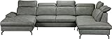 Meble Roberto Ecksofa mit Schlaffunktion und Stauraum - Megan - 336 cm - Grau- Sofa L-Form Rechts - Schlafcouch - Sofa Bed - Komfortabel Sofas & Couches - Wohnzimmer Couch