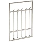 Wandgarderobe Metall Silber 60x100x7,5 cm Design Flurgarderobe Stahl | Hakenleiste Wandpaneel | Garderobe Wand | Garderobenleiste Flur