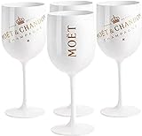 4 Stück Moët &Chandon Ice Imperial Champagnergläser，0.45L Sektgläser set mit gravur kunststoff , Plastik Wine Party moet gläser