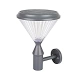 4,5 W Solar-Wandleuchte für den Außenbereich, wasserdicht, IP54, für Garten, Balkon, Aluminium, Wandleuchte, moderner Innenhof, Korridor, Türpfosten, superhelle LED-Wandlaterne (Farbe: grau-weißes
