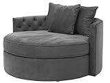 Casa Padrino Designer Sofa Dunkelgrau 157 x 148 x H. 90 cm - Luxus Rundsofa