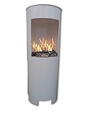 Ethanolkamin Gelkamin Höhe:100cm / Breite:37cm / Tiefe: 35 cm / freistehende Säule Kamin Weiss Inklusive: 3 x Brennstoff-Behälter / Betrieb mit Bioethanol oder Brenngel