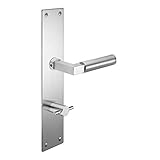 Renovierungsgarnitur Langschild Q | 2 mm Schildstärke | V2A Edelstahl matt geb. | 250x55x2 mm | Bauhaus (WC/Bad)