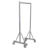 Stabiler Kleiderständer fahrbar für professionellen Einsatz auf Rollen 100cm 160kg rollbar verchromt