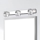 Spiegelleuchte Badezimmer 3-Licht-Kristallspiegel-Frontlampe, Bilderbeleuchtung mit Edelstahlrahmen, verchromte Bad-Waschtisch-Wandleuchte, Spiegellampen für Ankleidezimmer, Wand-Nachttisch-Dekorlamp