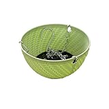 Blumenampel Blumenkorb mit hängender Kette, Metall-Hängekorb, Garten, Balkon, hängender Pflanzer, Gemüse, Pflanzen, Aufbewahrungskorb, Blumentopf Hängepflanztöpfe (Color : Green 15X8.5cm)