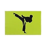 Karate-Highkick-Icon bedruckte Tischsets für Esstisch, hitzebeständig, für Zuhause, Küche, Restaurant, 6 Stück