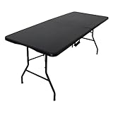 CHEFGASTRO Klappbarer mobiler Buffettisch für Terrasse Balkon Garten mit Tragegriff | HxBxT 74x180x74cm | Für 6 Personen In- & Outdoor | Schwarz | Campingtisch Partytisch Klapptisch Gartentisch