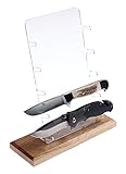 Universeller Messerständer für 5 Messer I Display Acryl/Eiche Massivholz I Erhältlich in Zwei