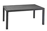 Keter 17190205 Tisch Melody Table, rechteckig, Rattanoptik, Kunststoffoberfläche, Kunststoff, anthrazit