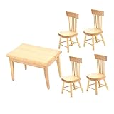 Totority Holzstuhl Kind 1 Set Mini-Esstisch-Set Für Kleinkinder Essgeschirr Stuhl Modell Spielhaus Dekor Schreibtischaufsatz Miniaturstuhl Schreibtischdekoration Kleinkindtisch Stuhl
