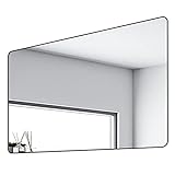 Spiegel Aluminiumlegierung runde Ecke Schminkspiegel Wandmontage Badezimmerspiegel Schminkspiegel Toilettenspiegel Badezimmerspiegel (Farbe: Schwarz, Größe: 80 x 130 cm)
