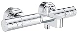 GROHE Precision Get - Thermostat-Wannenbatterie (für die Wandmontage, S-Anschlüsse, mit Schmutzfangsiebe, ergonomischer Metallgriff), chrom, 34774000
