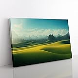 Big Box Art Serene Meadow Landscape Vol.1 Leinwandbild, fertig zum Aufhängen, gerahmtes Bild für Wohnzimmer, Schlafzimmer, Zuhause, Büro, Dekoration, 76 x 50 cm