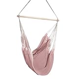 AmeliaHome Hängesessel 100x130 cm zum Aufhängen Belastbarkeit bis 150 kg Hängestuhl Hängesitz Calero Puderrosa