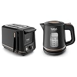 Tefal Includeo Frühstücks-Set |Toaster mit 7 Bräunungsstufen | Wasserkocher mit 1L Fassungsvermögen | schwarz