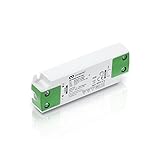 conecto LED-Netzteil-Transformator | 12 Volt LED-Trafo für LED-Leuchtmittel und Lampen bis 20 Watt, Weiß/Grün