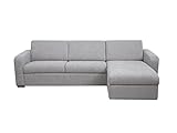 Venta-unica - Ecksofa (rechter Winkel) Typ Italienischer Stoff Bevis grau