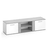 Vicco TV Lowboard NOVELLI Sideboard Weiß Fernsehschrank Fernsehtisch erhältlich in 3 Dekoren (Weiß/Beton)