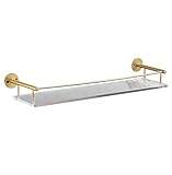 Duschablage Badregal Badezimmer Regal Wandmontiertes Badezimmerregal Ohne Bohren, Duschkorb, Organizer, Platz, Aluminium, Acryl Duschregal Duschkorb (Color : Gold, Size : 40cm)