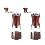 VALCLA Pfeffermühle Salzmühle Manuelles Handkaffeemühlen-Set ， Manuelles Kaffeemühlen-Büro, Zuhause, Camping-Kaffeebrühgeschenk Gewürzmühle Chilimühle (Color : A, Size : 2pc)