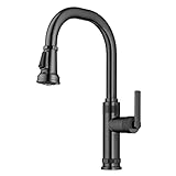 KRAUS Allyn Industrial KPF-4102SFSB Küchenarmatur mit Einhandgriff aus fleckenfreiem schwarzem Edelstahl