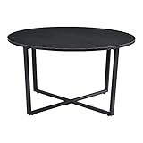 [en.casa] Couchtisch Vadstena 45x80cm Beistelltisch rund Wohnzimmertisch Couchtisch Sofatisch Stahlgestell Schwarz