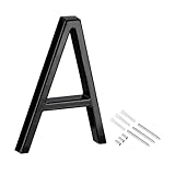 sourcing map 5' Schwimmend House Letter A Zinklegierung Moderne Außenadresse Schild für Tür Garten Hof Briefkasten Schwarz