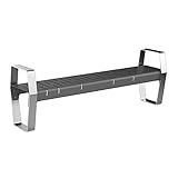 GRFIT Gartenbank Parkbank ohne Rückenlehne, stabile Outdoor-Bank mit Armlehnen, verzinkte Stahlbeine, Vollmetall-Essbank, Outdoor-Freizeitsitze Außenbank (Color : 180 * 42 * 65)