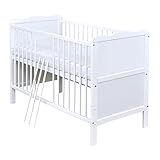 Baby Delux Babybett Kinderbett Juniorbett Max 120x60 Weiß umbaubar