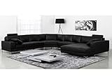 LINEA SOFA - Wohnlandschaft Leder - Ecke Rechts - Schwarz - Donatello II