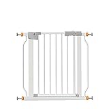 Haustier-Laufgitter, Sicherheitsgitter für Babys, Metall, weiß, selbstschließend, hochwertiges Treppengitter mit Druckmontage, kein Werkzeug erforderlich, Treppengeländer, 153–160 cm (209–216 cm)