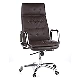 hjh OFFICE 600924 Chefsessel Bürostuhl Villa 20 Nappaleder Braun Büro-Sessel mit hoher Rückenlehne