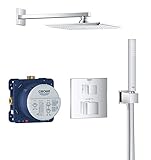 GROHE Grohtherm Cube - Duschsystem Unterputz mit Rainshower Allure 230 (inkl. Thermostat, Kopfbrause, SmartBox, Brausenschlauch, Handbrause), chrom, 34741000