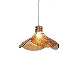MURUIEN Retro-Hängeleuchten, Glas-Lampenschirm, Pendelleuchte, Industrie-Stil, Kronleuchter, Messingabdeckung, Deckenleuchten für den Innenbereich, Restaurant, Café, Bartheke