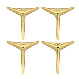 4, Sofamöbelbeine, Dreiecksküche, Kohlenstoffstahl, for TV-Ständer, Schrank, Schrank, Stuhl, Nachttische, Ottomane, einfache Montage und Reinigung, mit Schraube yitaowang (Color : Gold, Size : 12cm