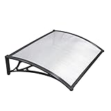 PLOEA Türvordach Markise Pultbogenvordach UV-Schutz mit Zubehör Regenschutzabdeckung für Außenbereich für Hintertür, Veranda, Terrasse (Size : 150x300cm)