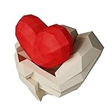 Garneck 1 Set Valentinstag Mit Herz Hochzeit Herz-Modell Herz-Wandstatue 3D-Papier-Herz-Modell Herz-Kleiderbügel Esstisch-Dekoration Schmuck-Box Box Zum Aufhängen Layout-Dekor